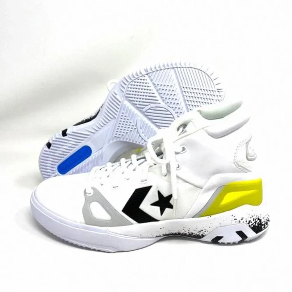 💖MEGA SALE💖Converse Men's 169512C G4 White Black Leather Mesh Venom Lemon - Picture 5 of 9